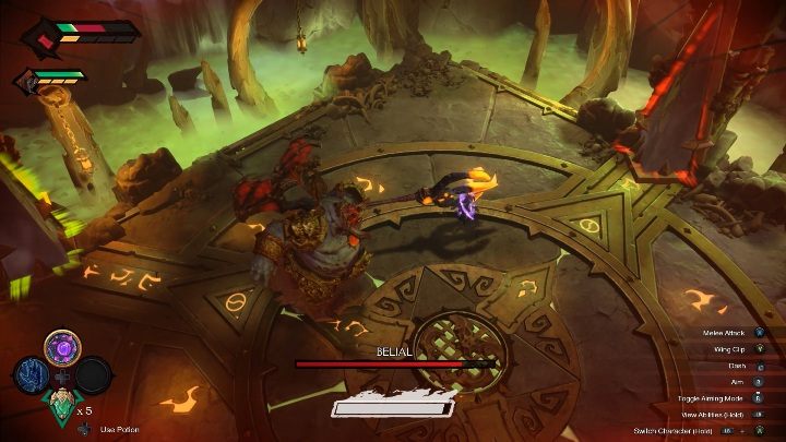 Belial can attack you with his trident - Belial - chapter 9 | Boss in Darksiders Genesis - Bosses and mini-bosses - Darksiders Genesis Guide