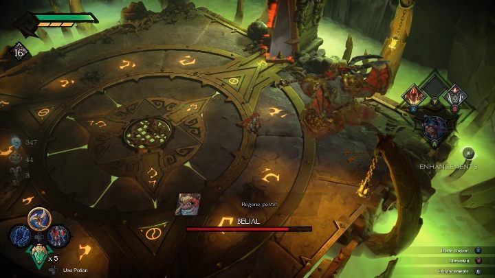 His next attack is to swing the trident rapidly - Belial - chapter 9 | Boss in Darksiders Genesis - Bosses and mini-bosses - Darksiders Genesis Guide