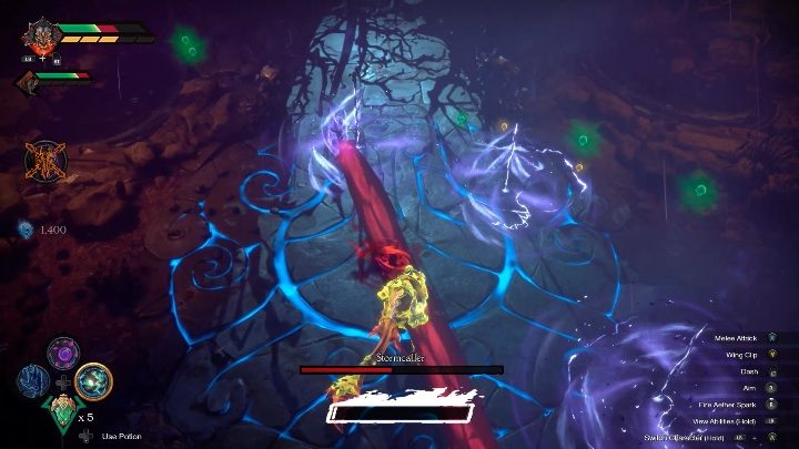 Stormcaller can also shoot beams of electricity - Stormcaller - chapter 12 | Boss in Darksiders Genesis - Bosses and mini-bosses - Darksiders Genesis Guide