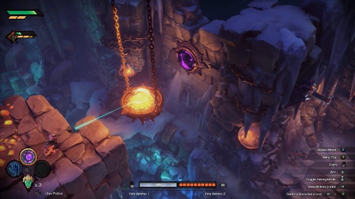 Go back upstairs and throw Bomb Growths into the portal - How to open the passage to the Void Chapter 4 in Darksiders Genesis? - Puzzles - Darksiders Genesis Guide