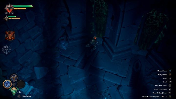 There are two locked passages on the left - How to get crystal keys Chapter 7 in Darksiders Genesis? - Puzzles - Darksiders Genesis Guide