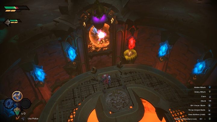 There is a lever in the small room - How to open the gate Chapter 6 in Darksiders Genesis? - Puzzles - Darksiders Genesis Guide