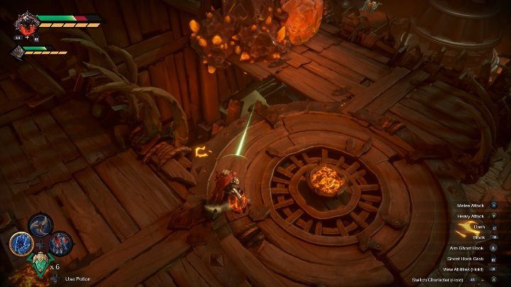 Place the bomb on the wall and set it on fire to open the passage - How to break the wall Chapter 14 in Darksiders Genesis? - Puzzles - Darksiders Genesis Guide