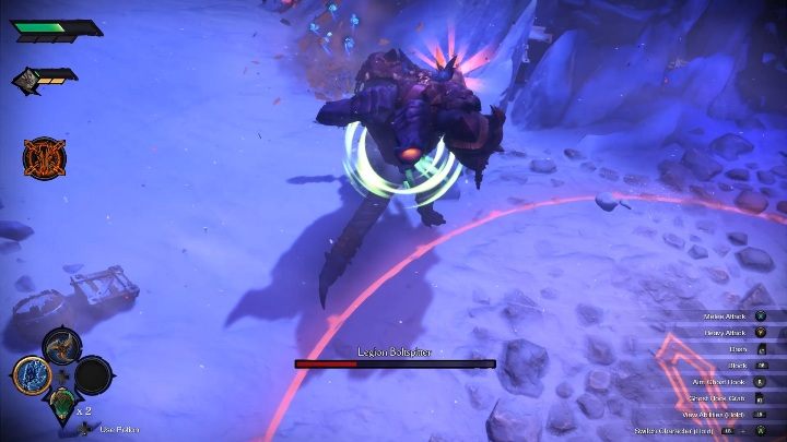 Legion Boltspitter fights from a distance which means that Strife will be your best choice - Legion Boltspitter - Chapter 5 | Boss in Darksiders Genesis - Bosses and mini-bosses - Darksiders Genesis Guide