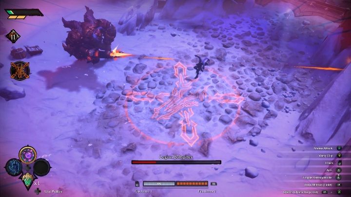 Legion Boltspitter will shoot at you constantly - Legion Boltspitter - Chapter 5 | Boss in Darksiders Genesis - Bosses and mini-bosses - Darksiders Genesis Guide