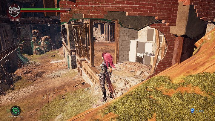 When you reach the ramp that leads upwards, look towards the ruined kitchen - Haven | Darksiders 3 Walkthrough - Walkthrough - Darksiders 3 Guide