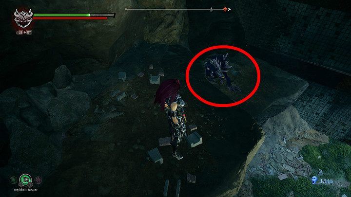 On the shelf to the left, there is a lurking opponent who would have jumped on your back if you had descended right away - Nether | Darksiders 3 Walkthrough - Walkthrough - Darksiders 3 Guide