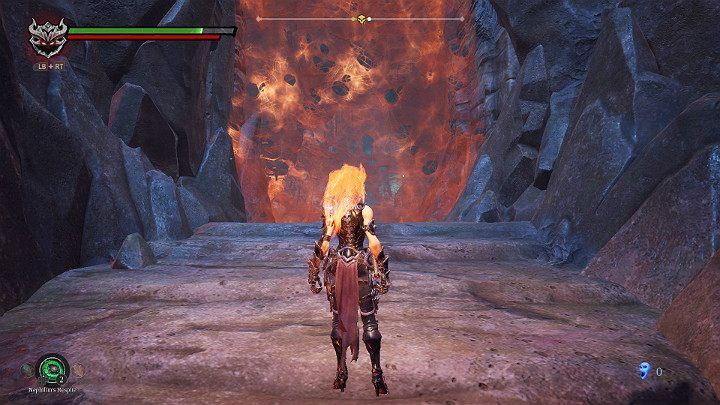 Go to the obstacle and use the power of the hollows of the flame to burn out your passage - Hollows | Darksiders 3 Walkthrough - Walkthrough - Darksiders 3 Guide