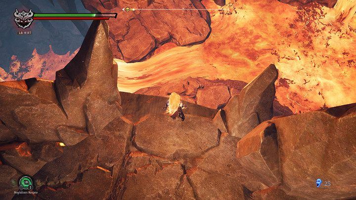 The road straight ahead leads to the next part of the location, but first you can jump on the right side of the bridge - Hollows | Darksiders 3 Walkthrough - Walkthrough - Darksiders 3 Guide