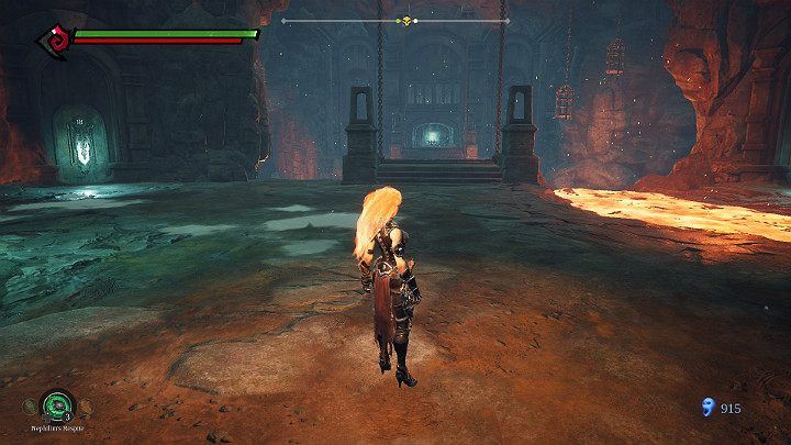 After defeating your opponent, continue on until you reach the drawbridge - Hollows | Darksiders 3 Walkthrough - Walkthrough - Darksiders 3 Guide