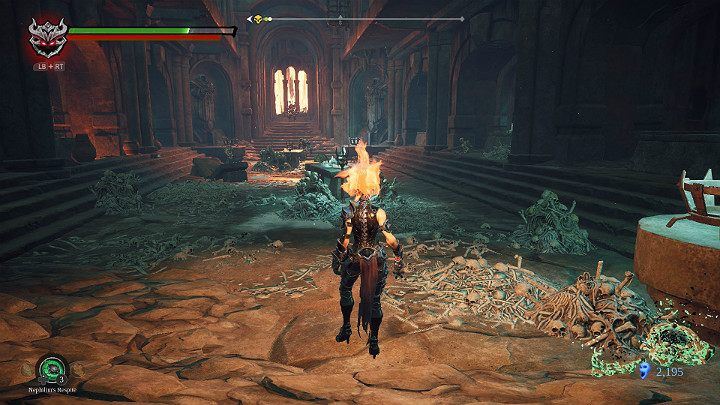 A narrow tunnel will lead you to a spacious Room with several enemies - Hollows | Darksiders 3 Walkthrough - Walkthrough - Darksiders 3 Guide