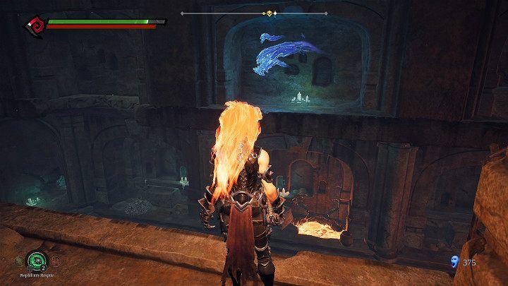 You can freely jump between the balconies at both ends of the room with a double jump - Hollows | Darksiders 3 Walkthrough - Walkthrough - Darksiders 3 Guide