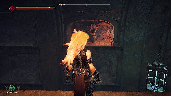 At the very top, there is a small cave with the Demonic Artefact in it - Hollows | Darksiders 3 Walkthrough - Walkthrough - Darksiders 3 Guide