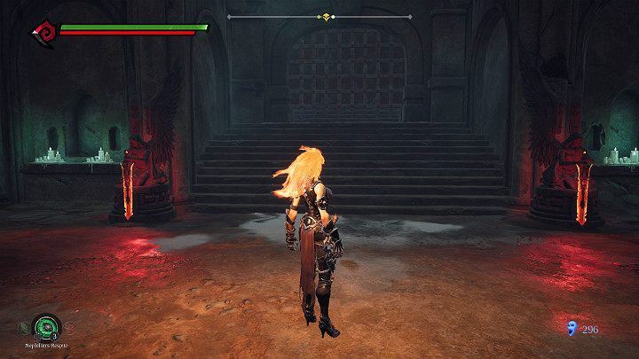 When you manage to complete the task correctly, both swords will light up red and the gates will start to open - Hollows - Catacombs | Darksiders 3 Walkthrough - Walkthrough - Darksiders 3 Guide