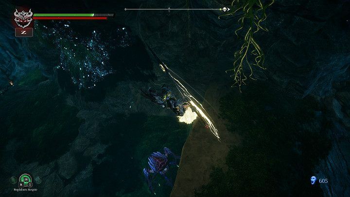 You will find yourself in a small cave with a lowering of the terrain - Nether part 2 | Darksiders 3 Walkthrough - Walkthrough - Darksiders 3 Guide