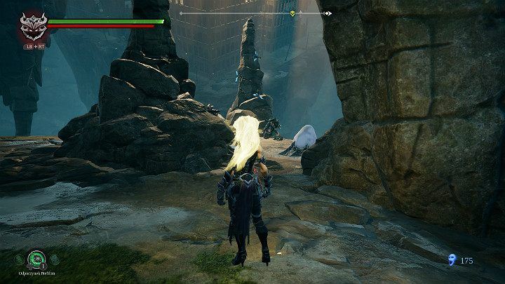 The corridor leads to a rock shelf with several enemies and eggs from which smaller enemies can hatch - Nether part 2 | Darksiders 3 Walkthrough - Walkthrough - Darksiders 3 Guide