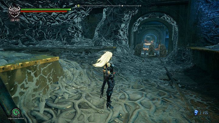 Jump off the platform and walk along the tunnel with 3 statues at the end - Nether part 2 | Darksiders 3 Walkthrough - Walkthrough - Darksiders 3 Guide