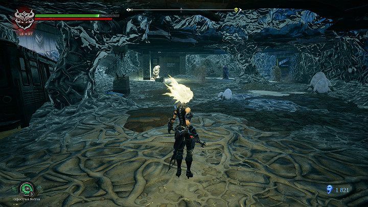 When you walk around a ruined tram car, youll see your opponent in the distance, who will start spitting venom balls as soon as you approach him - Nether part 2 | Darksiders 3 Walkthrough - Walkthrough - Darksiders 3 Guide