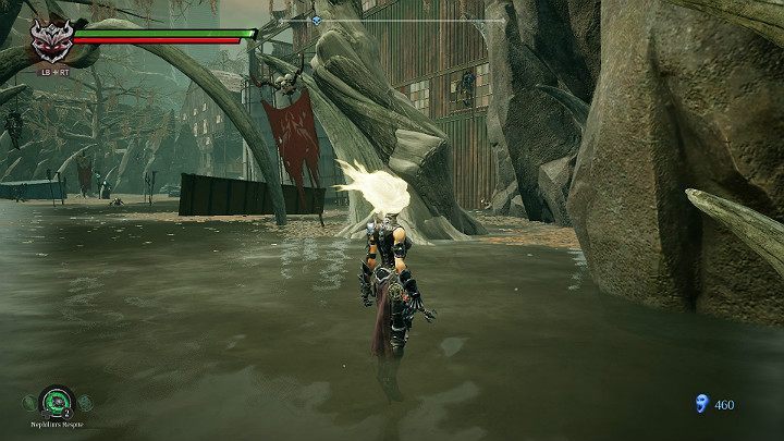 On the right side there is another hanging opponent and an item to collect - Boneland | Darksiders 3 Walkthrough - Walkthrough - Darksiders 3 Guide