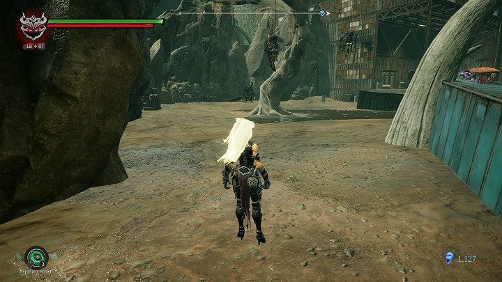 In front of you is a tree with 2 hanged enemies, and behind them is a stronger opponent, for the defeating of which youll receive an artifact - Boneland | Darksiders 3 Walkthrough - Walkthrough - Darksiders 3 Guide