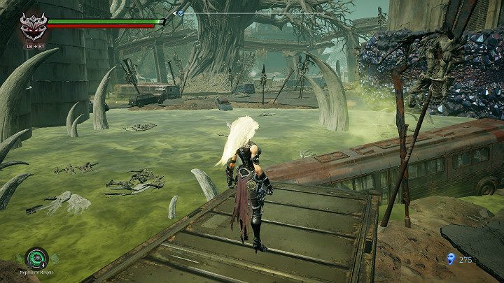 On the left side, there is a pool filled with acid - Festering pool | Darksiders 3 Walkthrough - Walkthrough - Darksiders 3 Guide