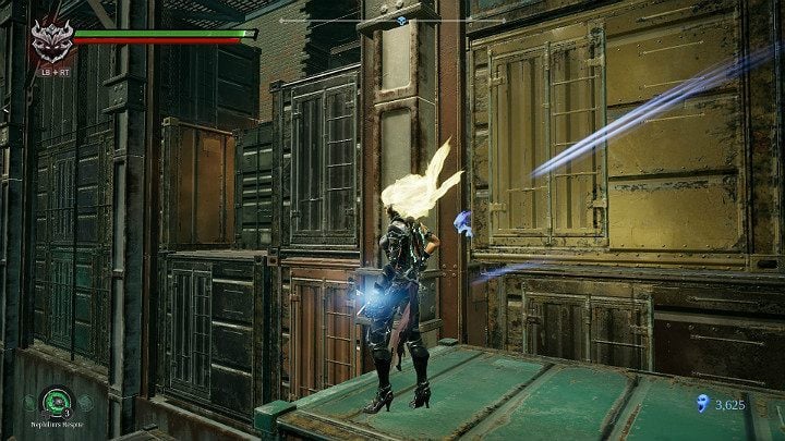 After eliminating the remaining opponents, jump onto a larger container and then up - Mangled freeway | Darksiders 3 Walkthrough - Walkthrough - Darksiders 3 Guide