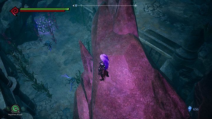The entrance to the underwater room from which you will have access to the chamber of the Templar of the Damned is located on the left - Forgotten Lake | Darksiders 3 Walkthrough - Walkthrough - Darksiders 3 Guide