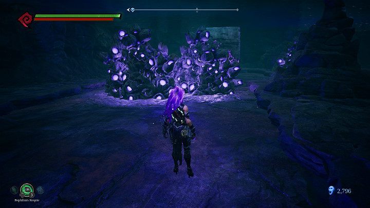 The first step to solve this puzzle is to destroy the obstacles located on the road of the rocks - Forgotten Lake | Darksiders 3 Walkthrough - Walkthrough - Darksiders 3 Guide