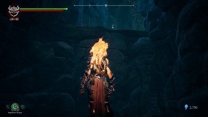 Use the flame hollow to jump on the rock shelf - Forgotten Lake | Darksiders 3 Walkthrough - Walkthrough - Darksiders 3 Guide