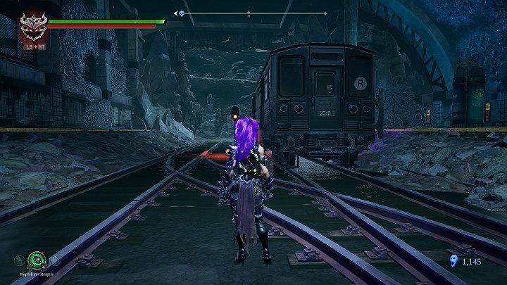 When you break all the boulders, the car will be able to move freely on the rails - Sunken Tracks | Darksiders 3 Walkthrough - Walkthrough - Darksiders 3 Guide