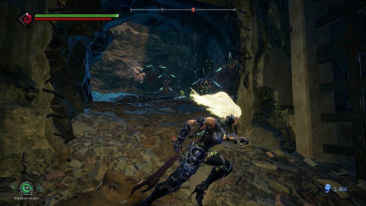 You will reach a cave with two nests of insects and will be attacked by a cloud of flying enemies - Pipeline Exit | Darksiders 3 Walkthrough - Walkthrough - Darksiders 3 Guide