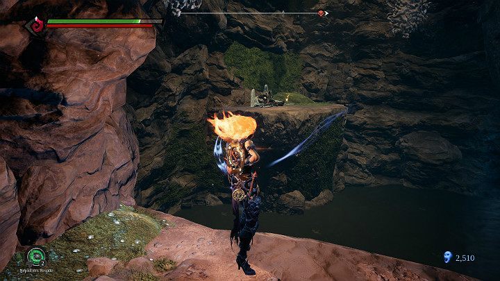 Collect the item on the left, and jump to the next area of the cave - Pipeline Exit | Darksiders 3 Walkthrough - Walkthrough - Darksiders 3 Guide
