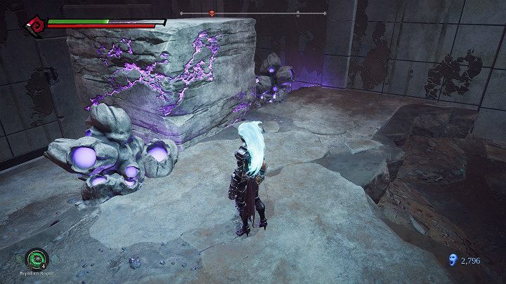 Break the wall and move the block to the left, to open a passage - Pipeline Exit | Darksiders 3 Walkthrough - Walkthrough - Darksiders 3 Guide