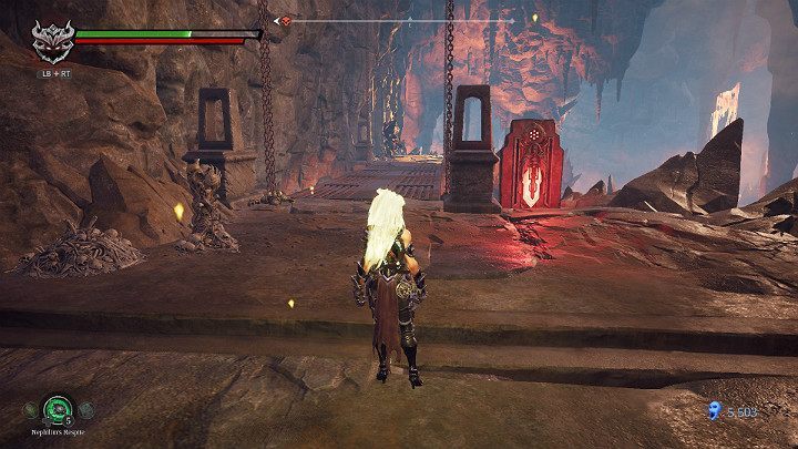 After the battle, hit the crystal on the right side to connect the two parts of The Hollows with a short bridge - The way to The Scar | Darksiders 3 Walkthrough - Walkthrough - Darksiders 3 Guide