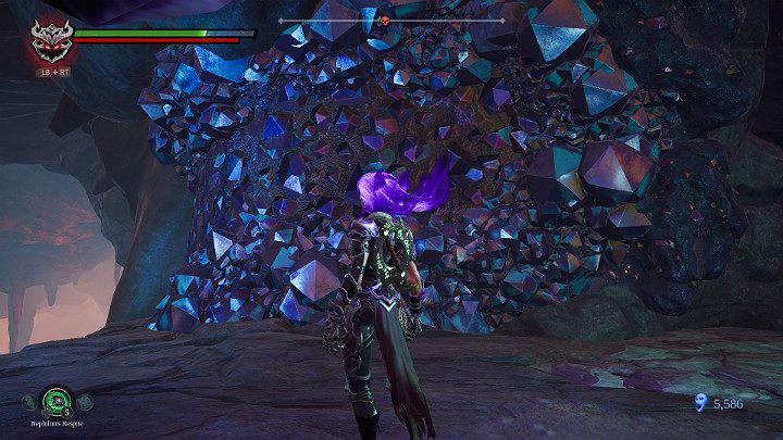 Now you have to use the essence of strength to roll along the wall - The way to The Scar | Darksiders 3 Walkthrough - Walkthrough - Darksiders 3 Guide