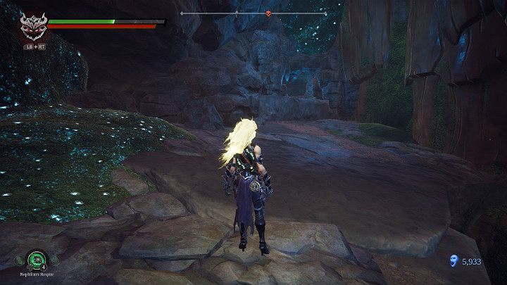 After the fight is over, squeeze through the narrow corridor shown in the picture above - The way to The Scar | Darksiders 3 Walkthrough - Walkthrough - Darksiders 3 Guide