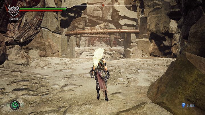 Jump to the other side of the chasm with your main weapon - The way to The Scar | Darksiders 3 Walkthrough - Walkthrough - Darksiders 3 Guide