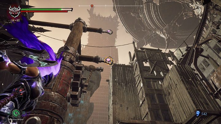 Using the Force Hollow to hit the gear wheel - The Scar | Darksiders 3 Walkthrough - Walkthrough - Darksiders 3 Guide