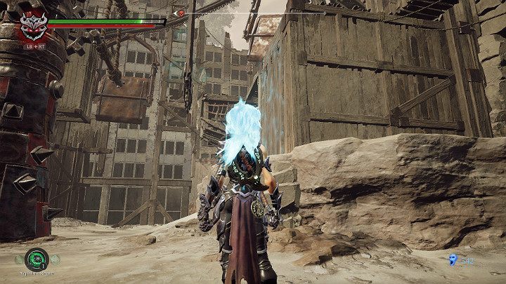 When the walls are aligned as shown above, activate the freezing essence and jump up - The Scar | Darksiders 3 Walkthrough - Walkthrough - Darksiders 3 Guide