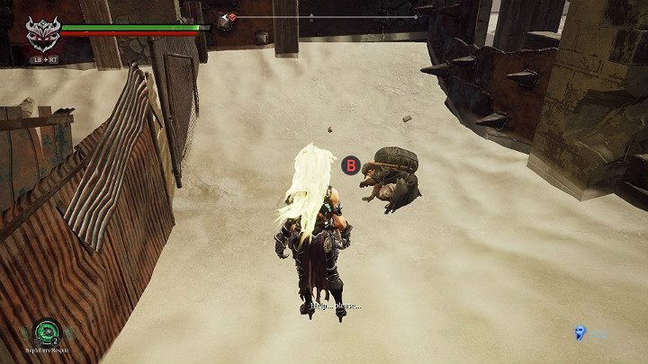 Behind a small barricade, you will meet the first man to be rescued - The Scar | Darksiders 3 Walkthrough - Walkthrough - Darksiders 3 Guide