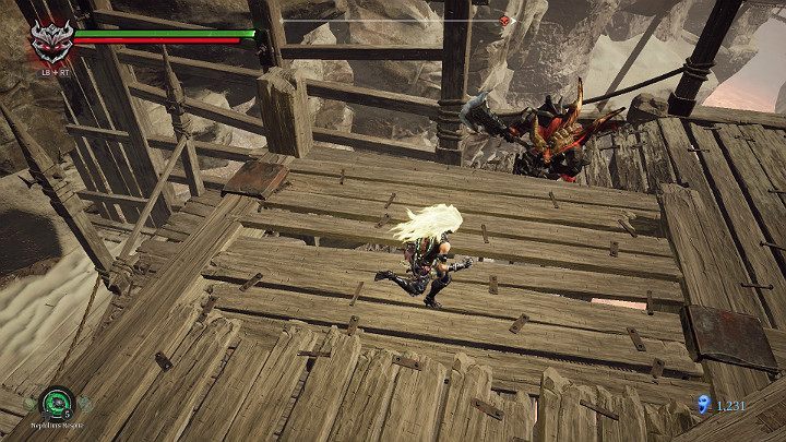 On a small wooden platform, you will have to fight against 3 enemies - The Scar | Darksiders 3 Walkthrough - Walkthrough - Darksiders 3 Guide