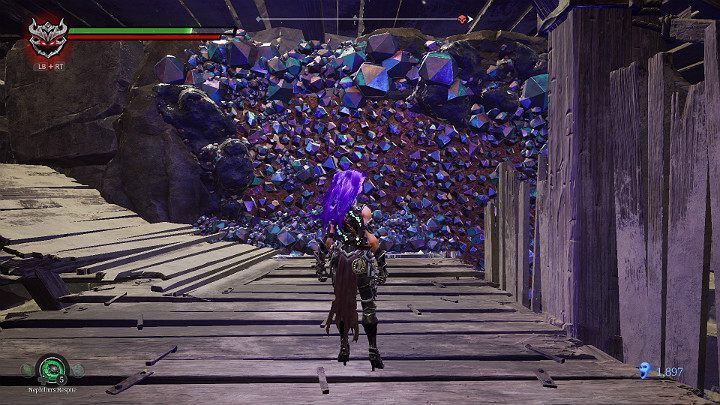 Then use the Force Hollow to attach yourself to the wall and move along the path - The Scar | Darksiders 3 Walkthrough - Walkthrough - Darksiders 3 Guide