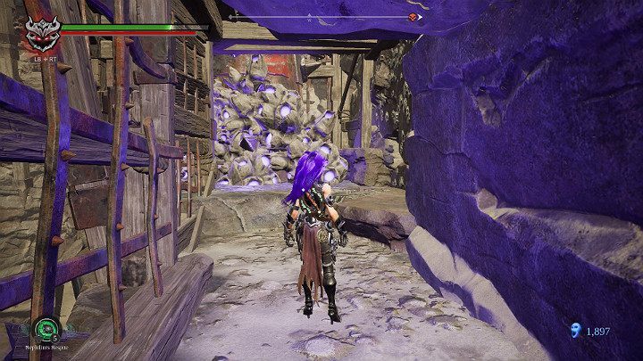 Using the Force Hollow, break the wall blocking the gear mechanism - The Scar | Darksiders 3 Walkthrough - Walkthrough - Darksiders 3 Guide