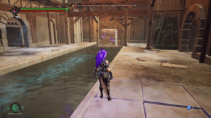 The boulder slides on the ice sheet and slides onto the button, thus opening the door - The Lowlands | Darksiders 3 Walkthrough - Walkthrough - Darksiders 3 Guide