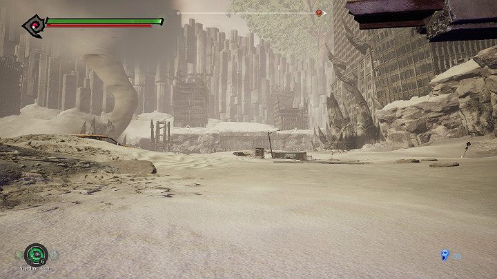 Wait until the whirlwind moves to the point shown in the picture above and run to the next tunnel - The Lowlands | Darksiders 3 Walkthrough - Walkthrough - Darksiders 3 Guide