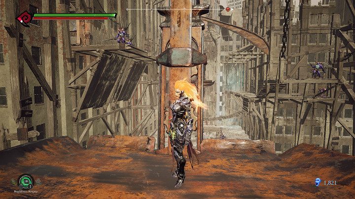 The platform on the left will take you to the Chosen One - The Lowlands | Darksiders 3 Walkthrough - Walkthrough - Darksiders 3 Guide