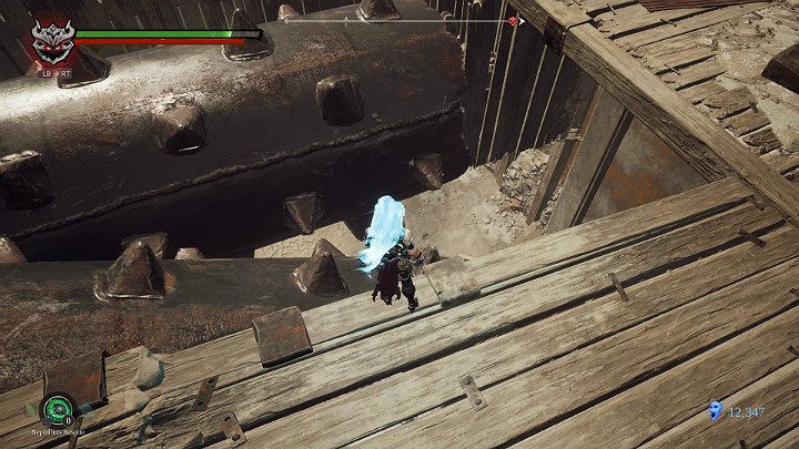 When you freeze two boulder crusher shafts, you will be able to go down - The Lowlands | Darksiders 3 Walkthrough - Walkthrough - Darksiders 3 Guide