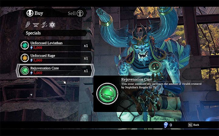 Aside from gathering Invigoration Cores, it is recommended to look for Rejuvenation Cores that increase the efficiency of healing from Nephilim Respite - How to increase the amount of Nephilim Respite in Darksiders 3? - FAQ - Darksiders 3 Guide