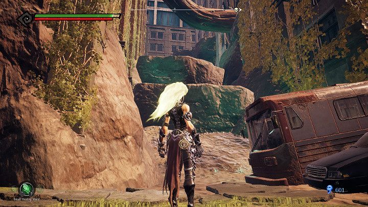 When you take the left branch, pay attention to the rock steps that you can jump on to get to the next item - North End | Darksiders 3 Walkthrough - Walkthrough - Darksiders 3 Guide