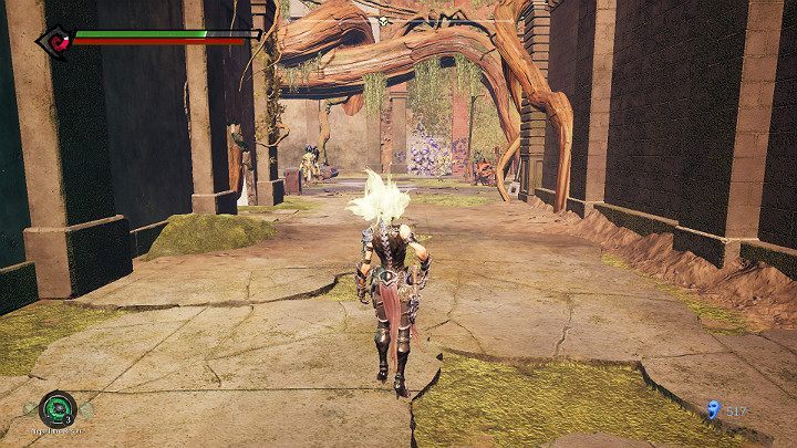 In front of you, there are 2 smaller opponents busy feasting and a gargoyle - North End | Darksiders 3 Walkthrough - Walkthrough - Darksiders 3 Guide